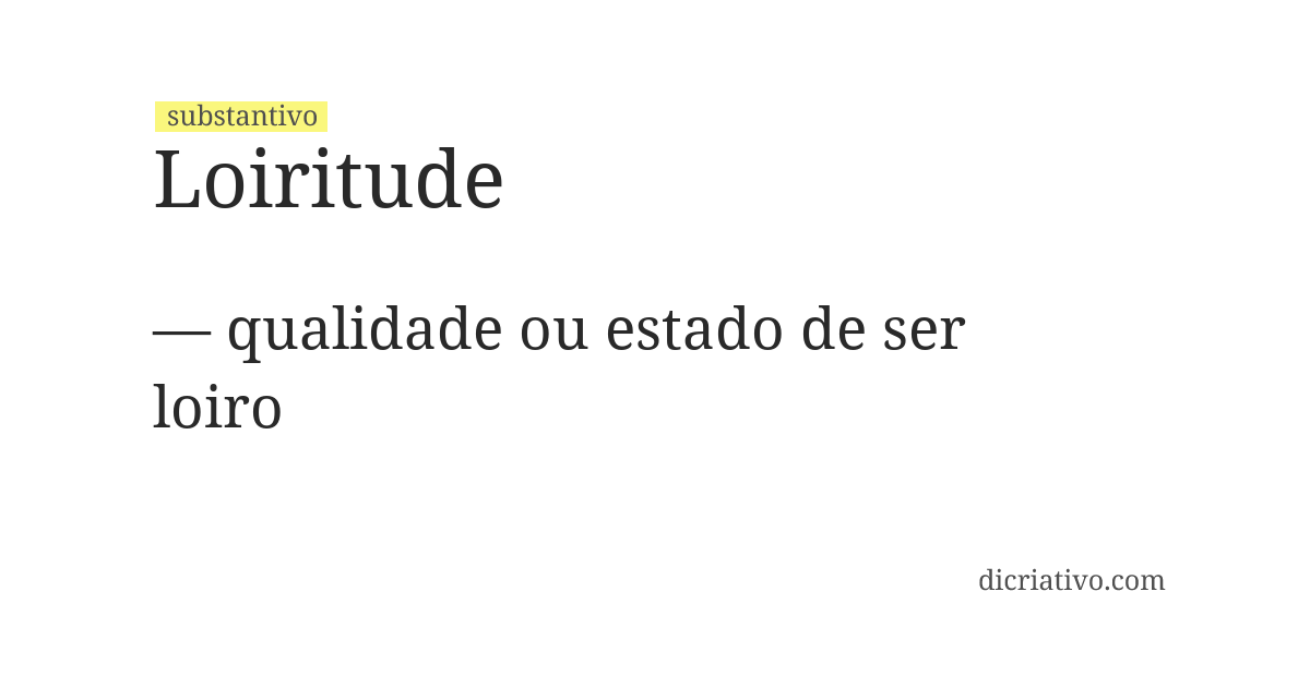 Significado de loiritude