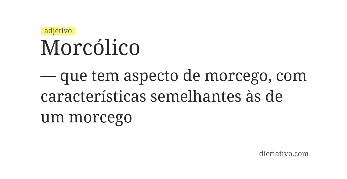 Significado de morcólico