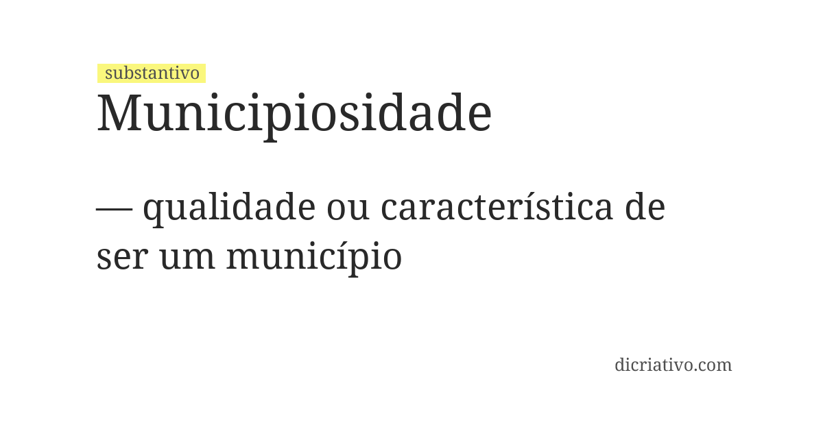 Significado de municipiosidade