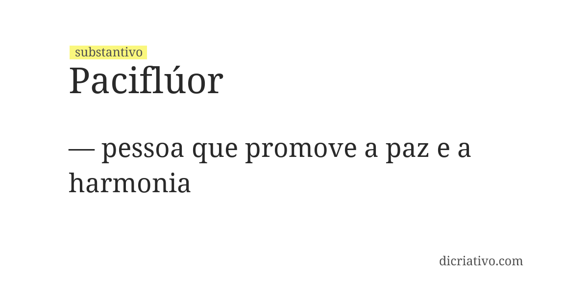 Significado de paciflúor