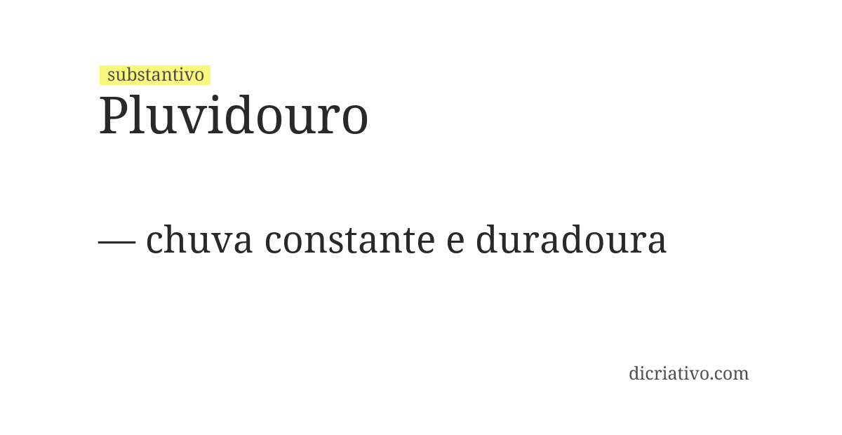 Significado de pluvidouro
