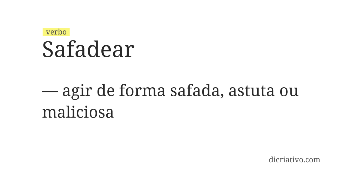 Significado de safadear