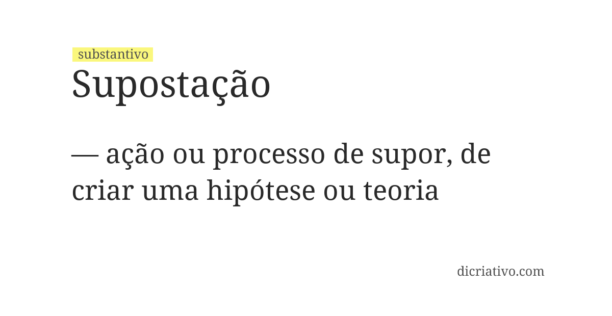 Significado de supostação
