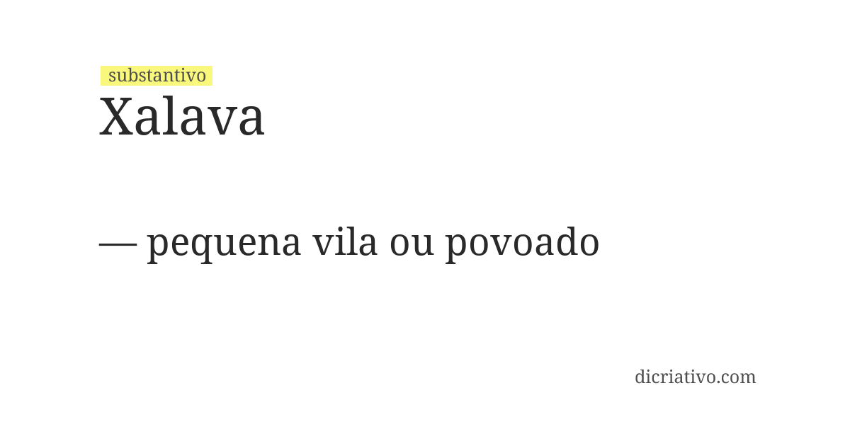 Significado de xalava