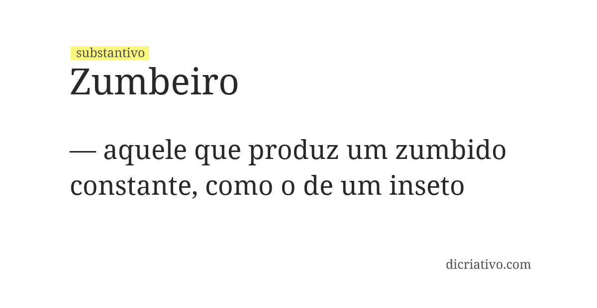 Significado de zumbeiro