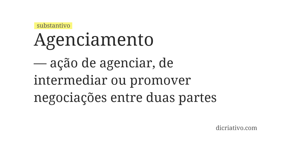 Significado de agenciamento