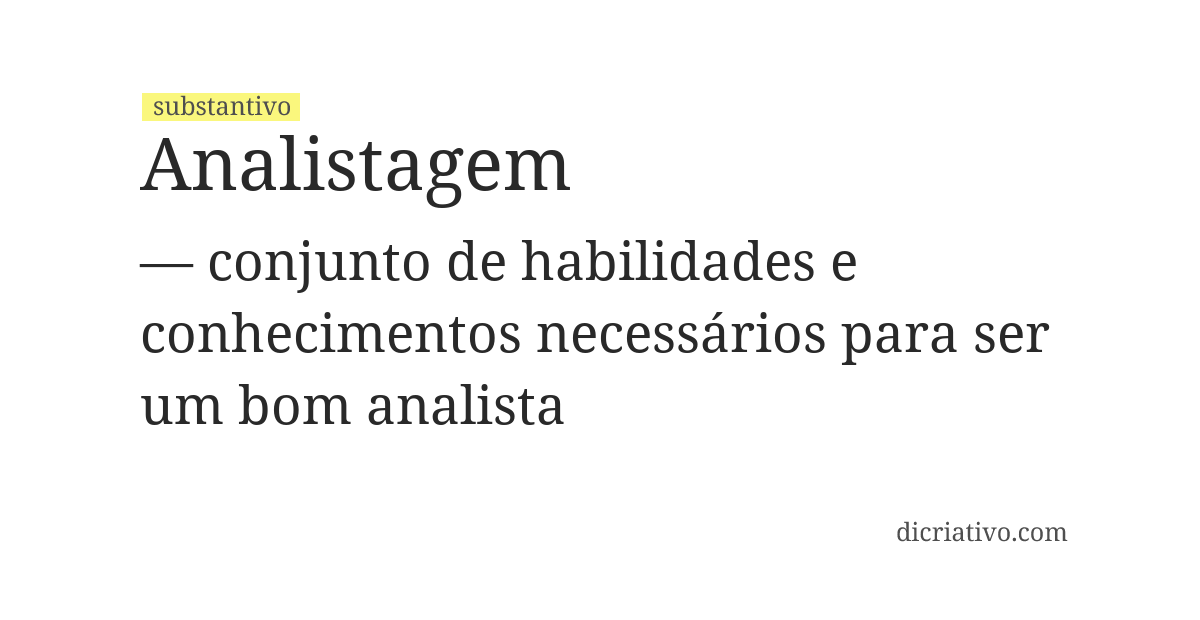 Significado de analistagem