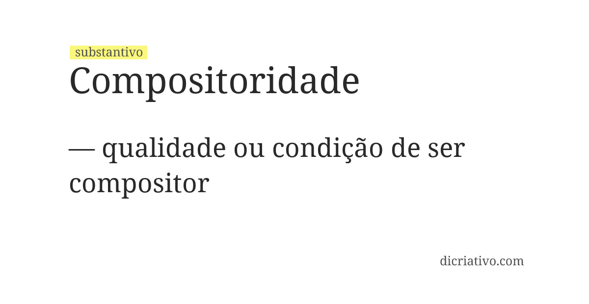 Significado de compositoridade
