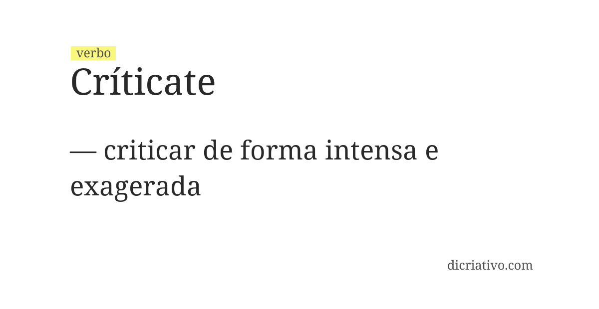 Significado de críticate