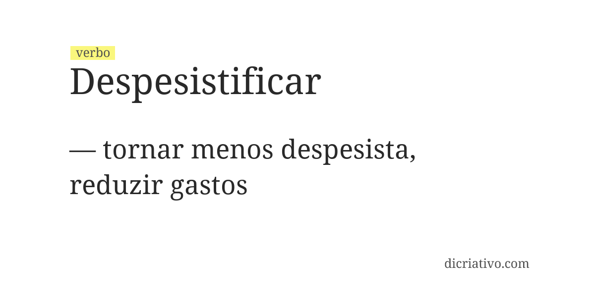 Significado de despesistificar