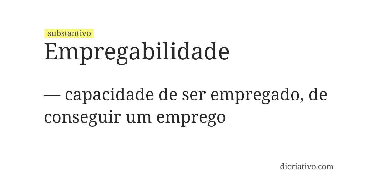 Significado de empregabilidade
