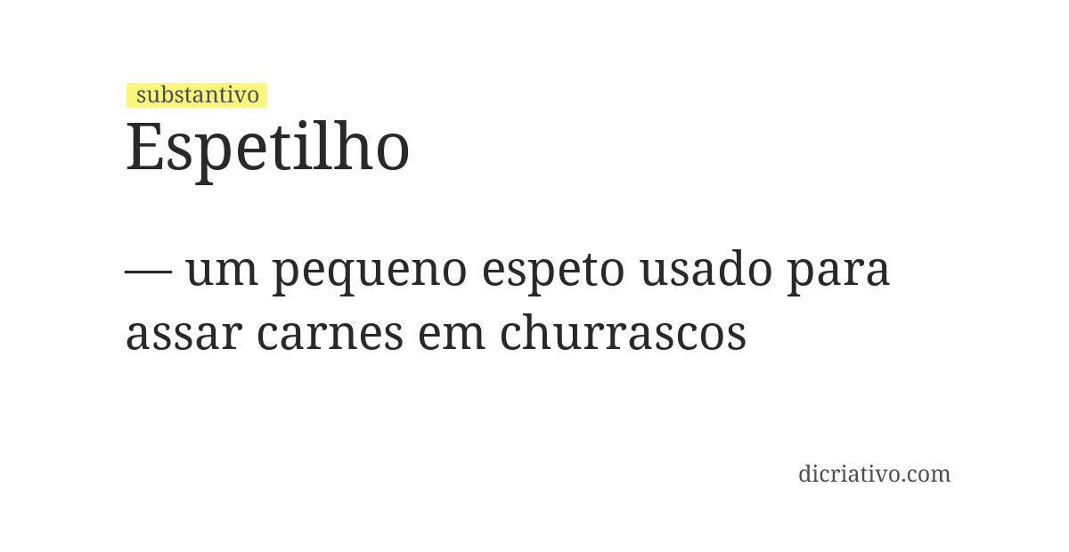 Significado de espetilho