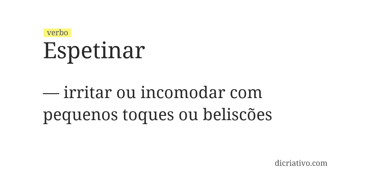 Significado de espetinar