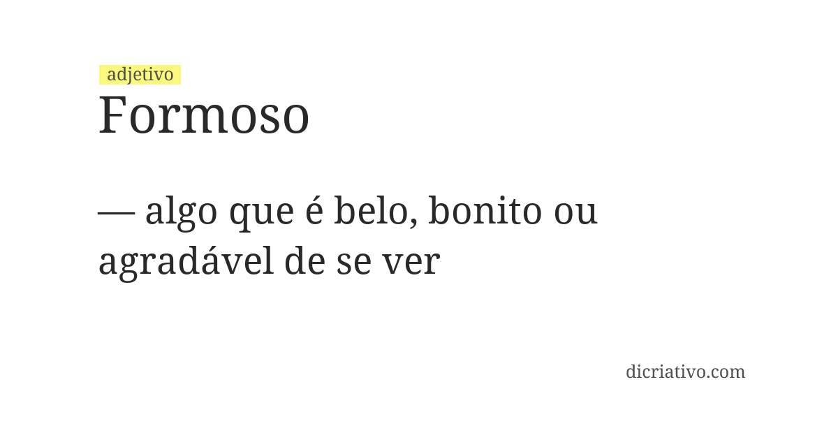 Significado de formoso