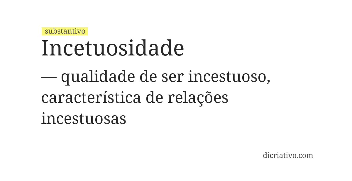 Significado de incetuosidade