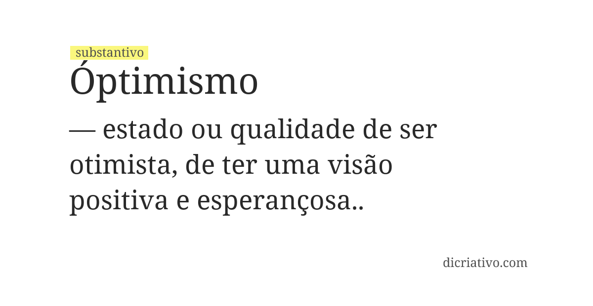 Significado de óptimismo