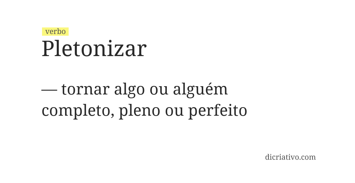 Significado de pletonizar