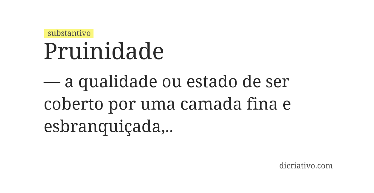 Significado de pruinidade