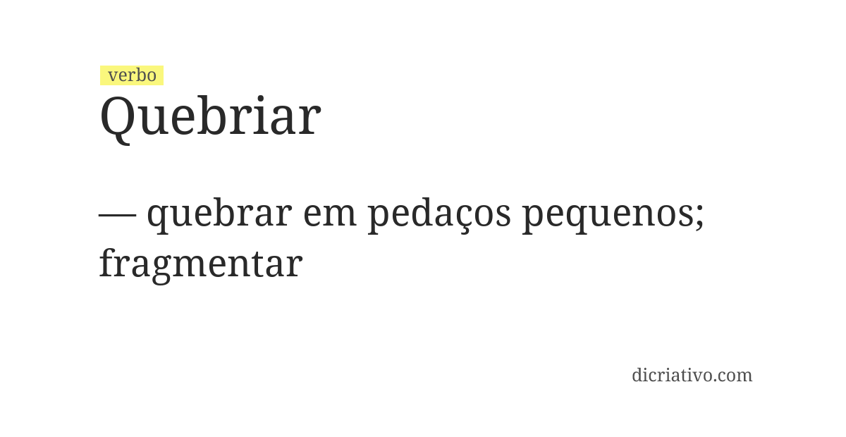 Significado de quebriar