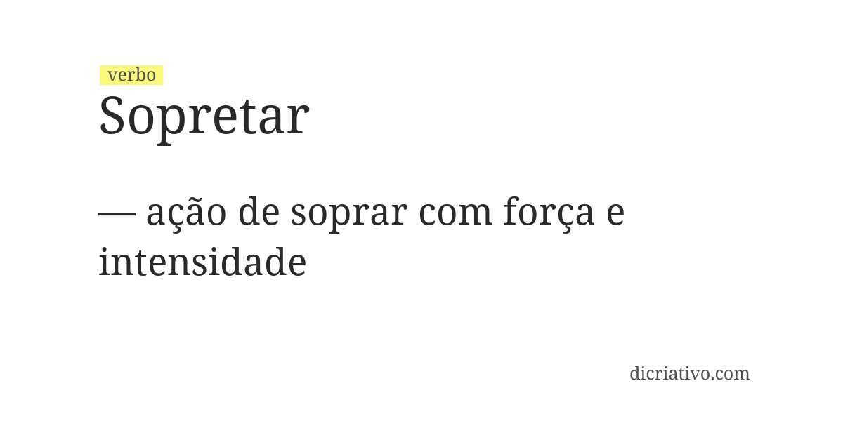 Significado de sopretar