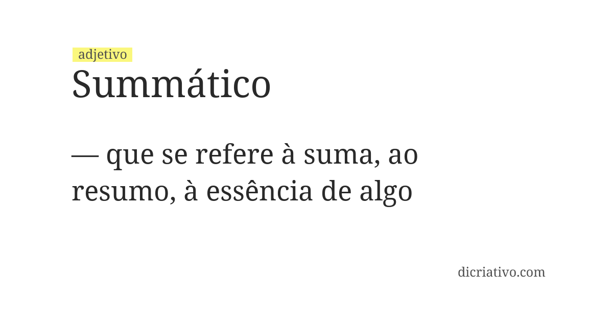 Significado de summático