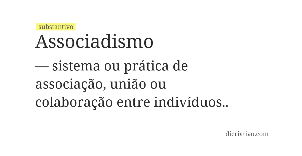 Significado de associadismo