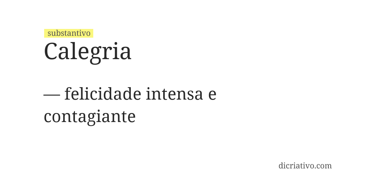 Significado de calegria