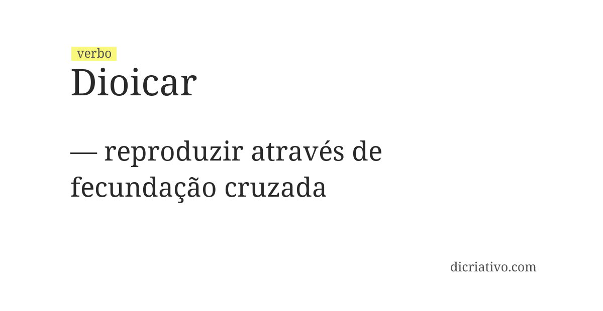 Significado de dioicar
