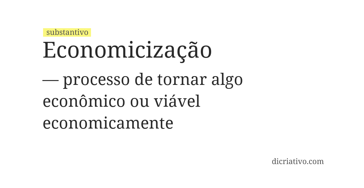 Significado de economicização
