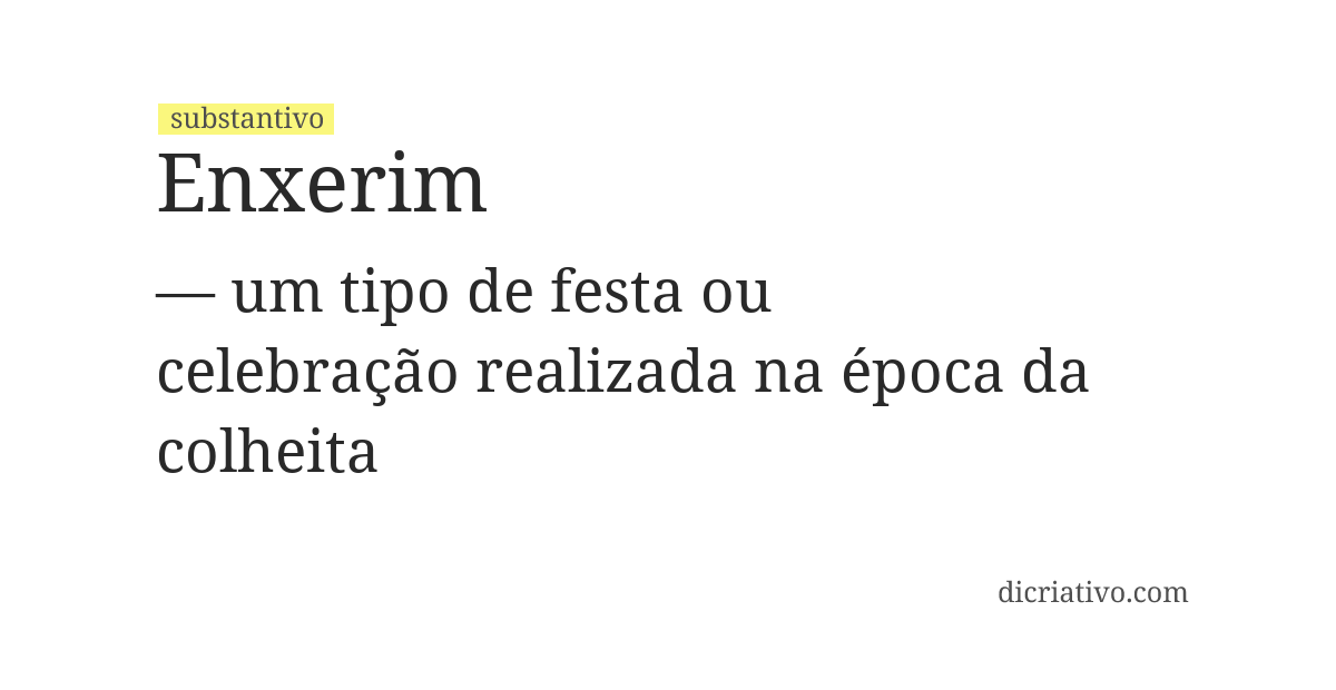 Significado de enxerim