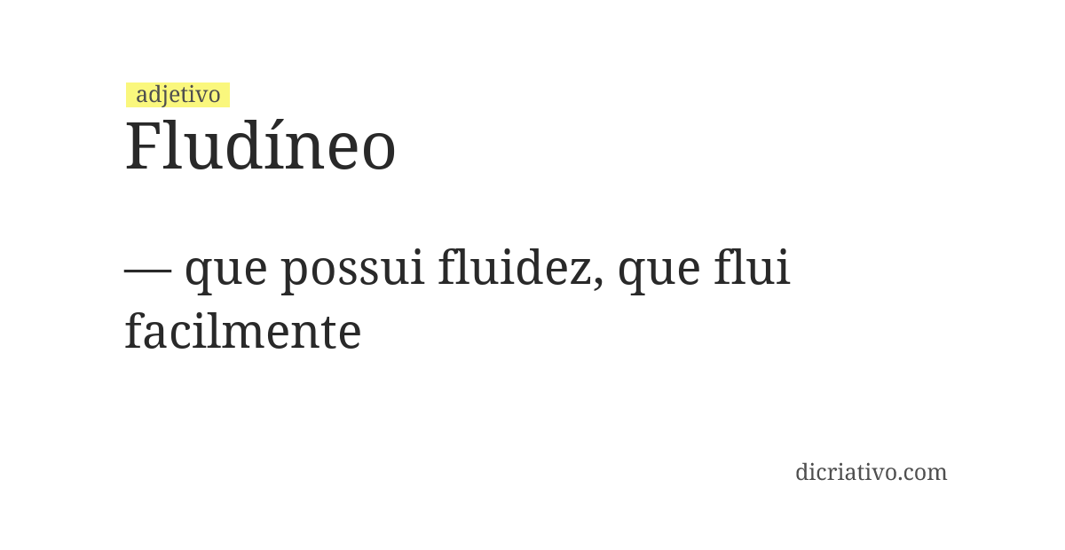 Significado de fludíneo