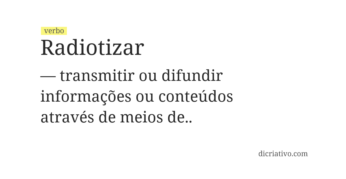 Significado de radiotizar