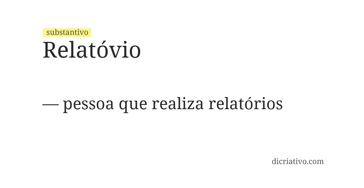 Significado de relatóvio