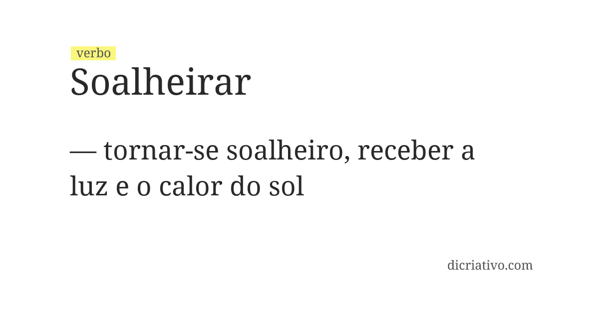 Significado de soalheirar