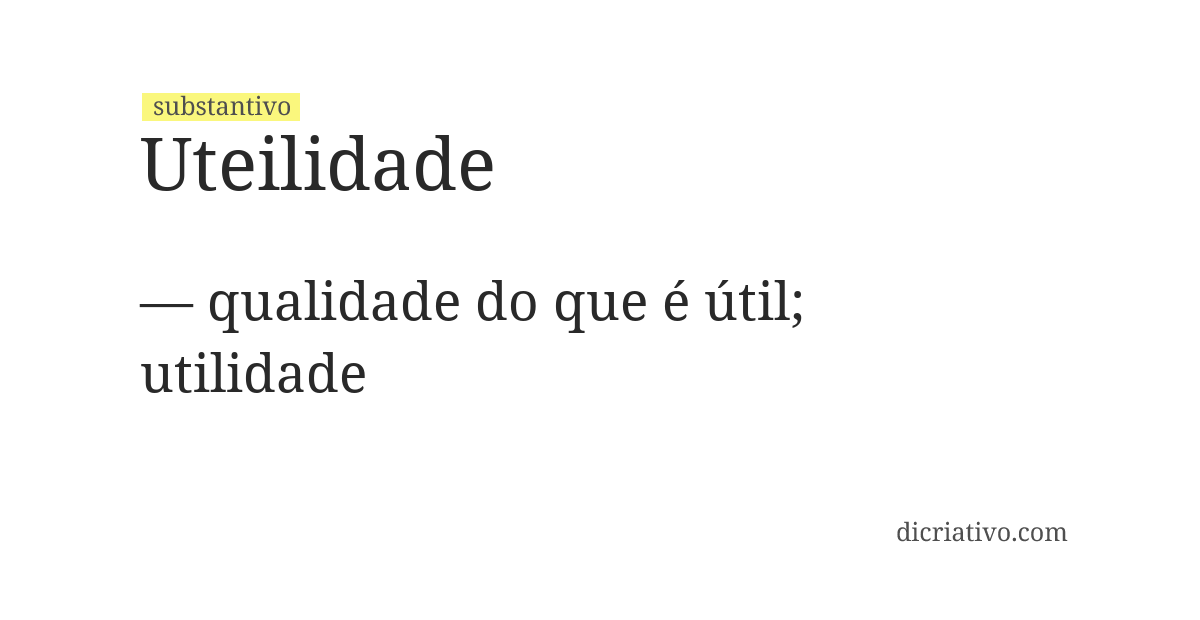 Significado de uteilidade
