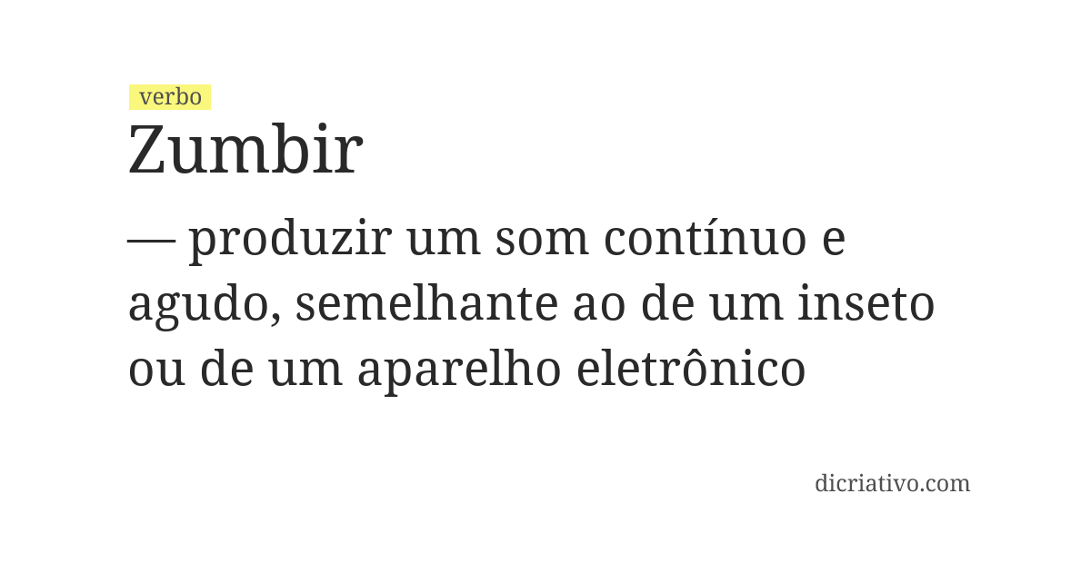 Significado de zumbir