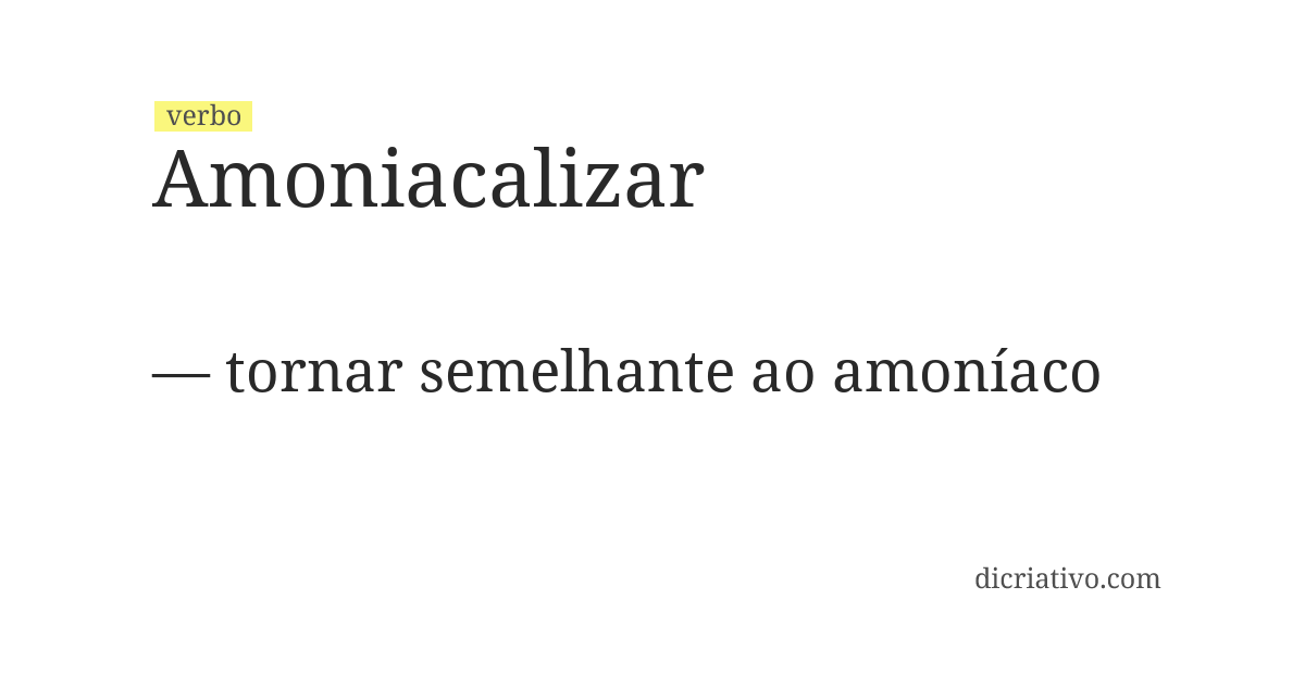 Significado de amoniacalizar