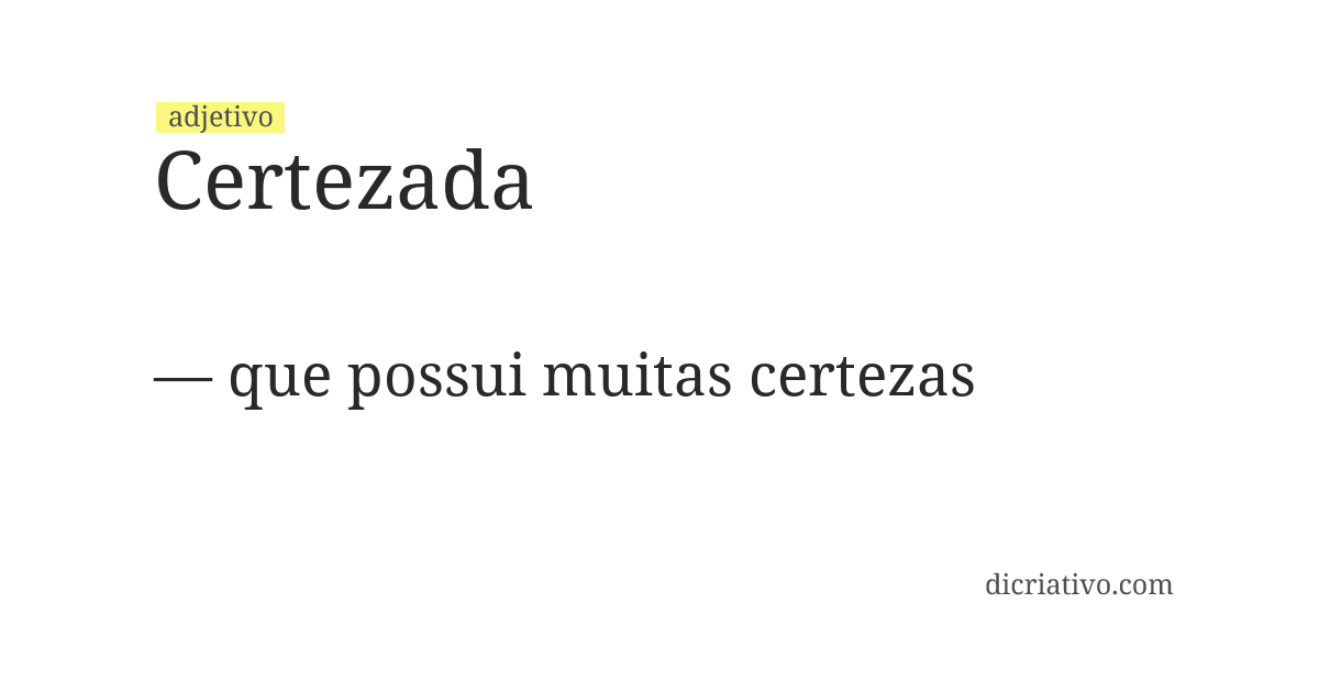 Significado de certezada