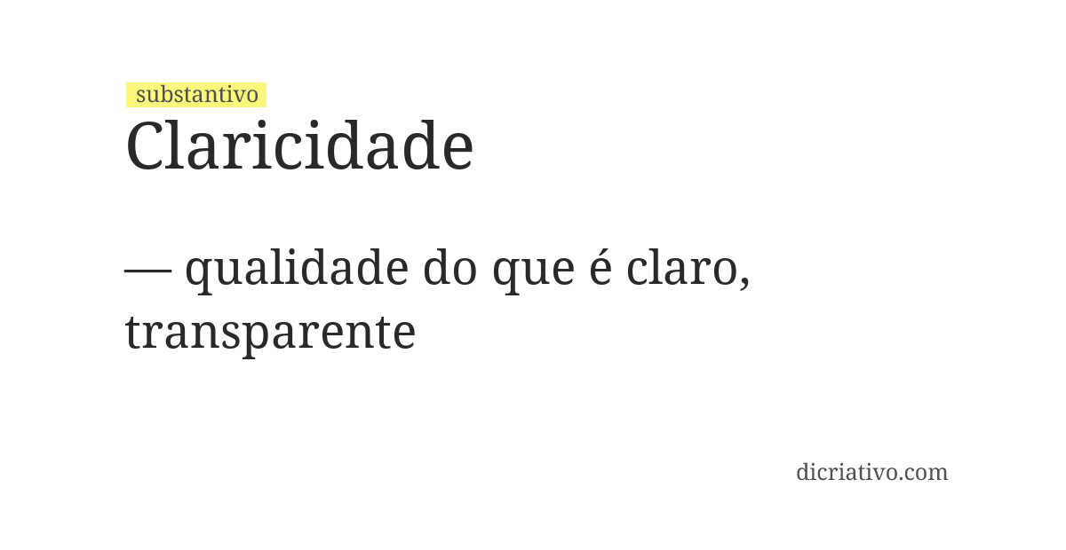 Significado de claricidade