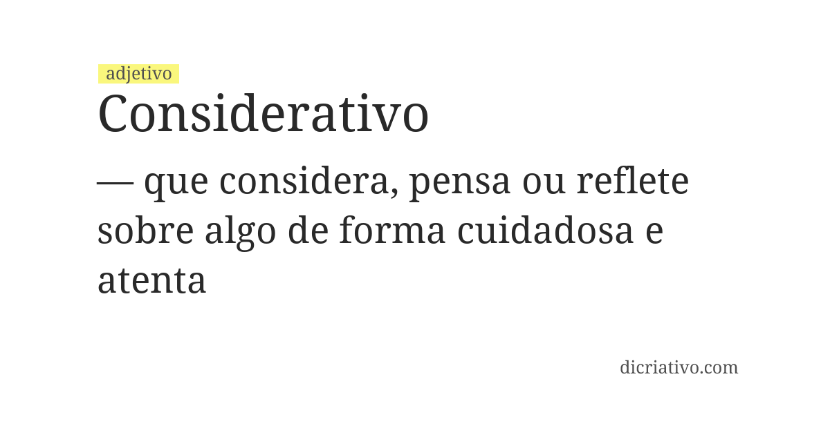Significado de considerativo