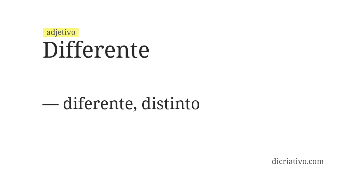 Significado de differente