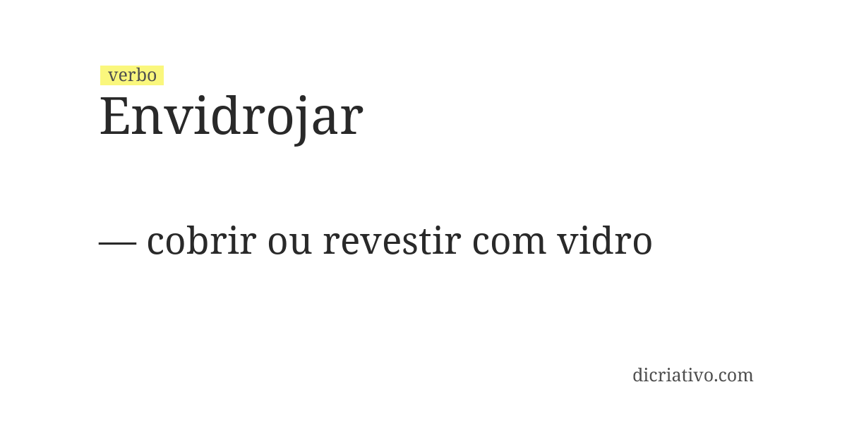 Significado de envidrojar