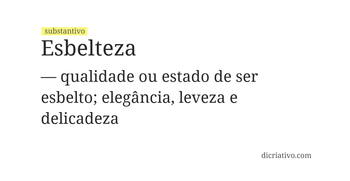 Significado de esbelteza