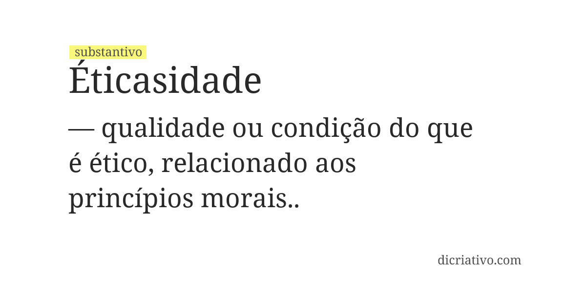 Significado de éticasidade