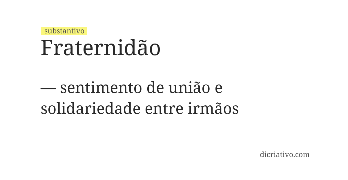 Significado de fraternidão