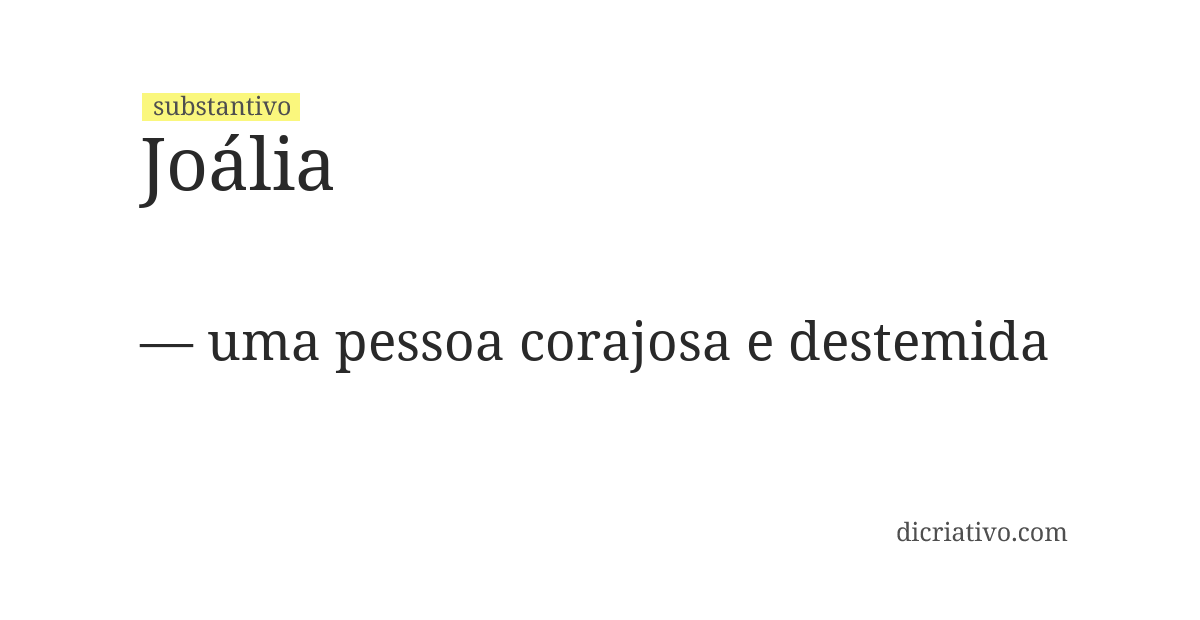 Significado de joália