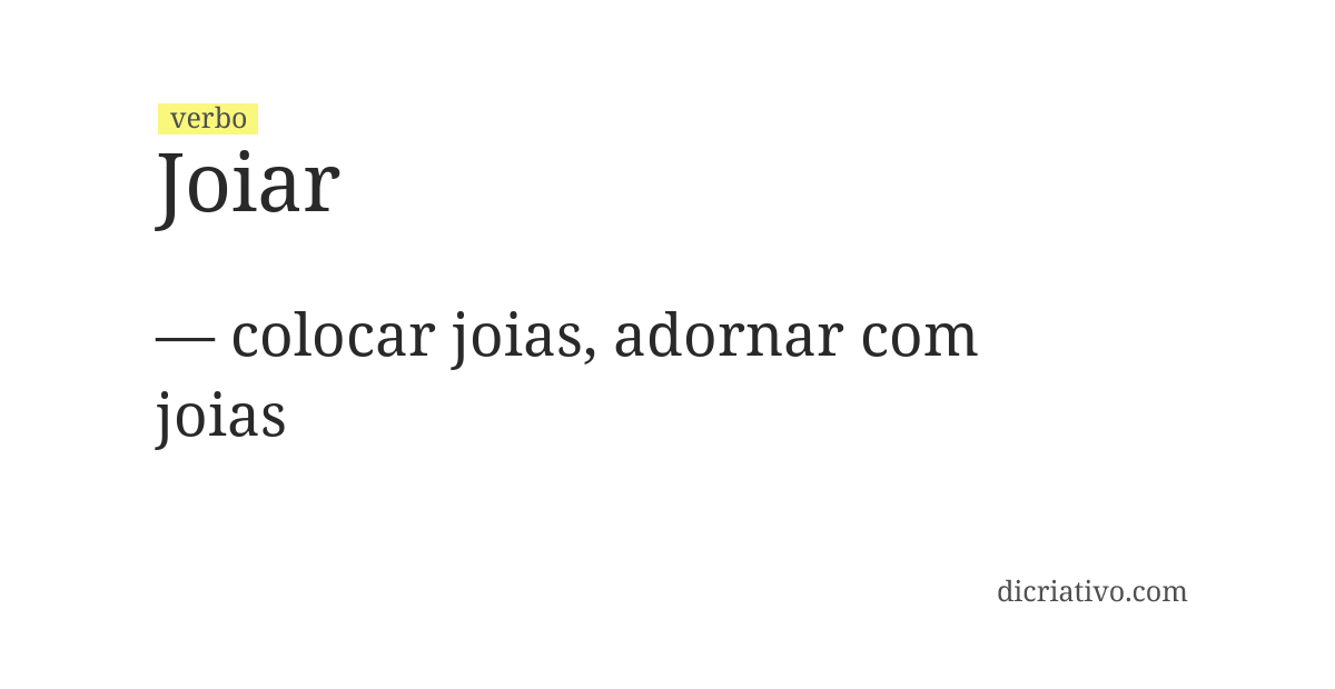 Significado de joiar