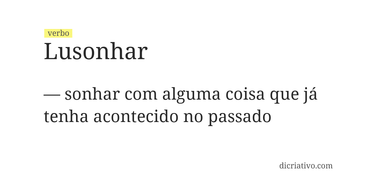 Significado de lusonhar