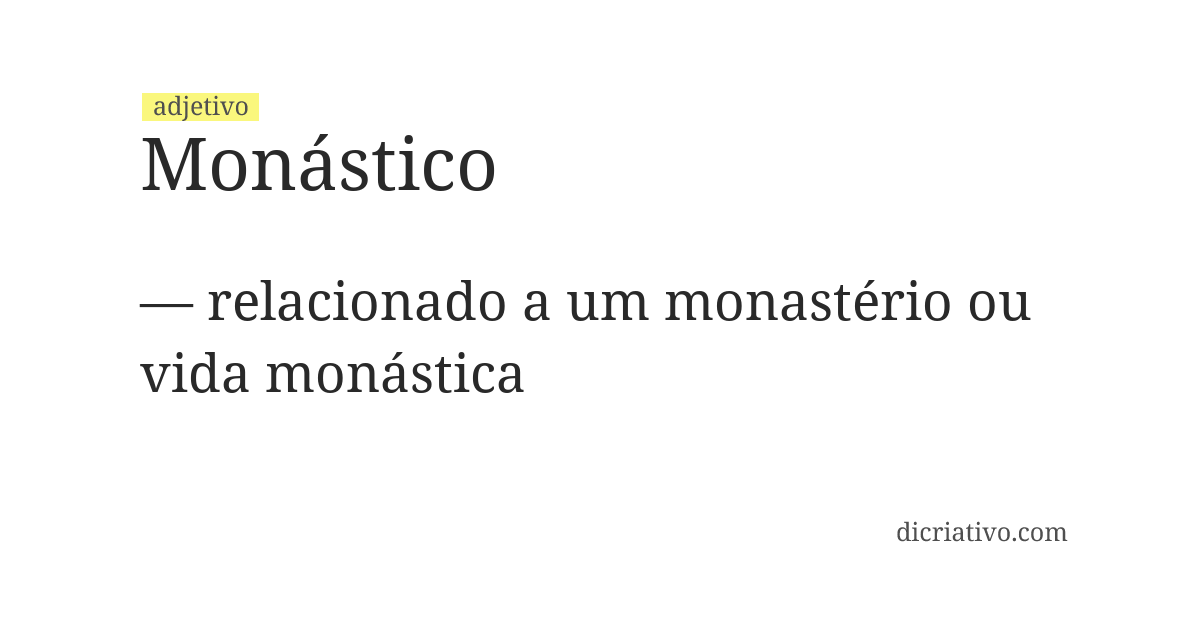 Significado de monástico
