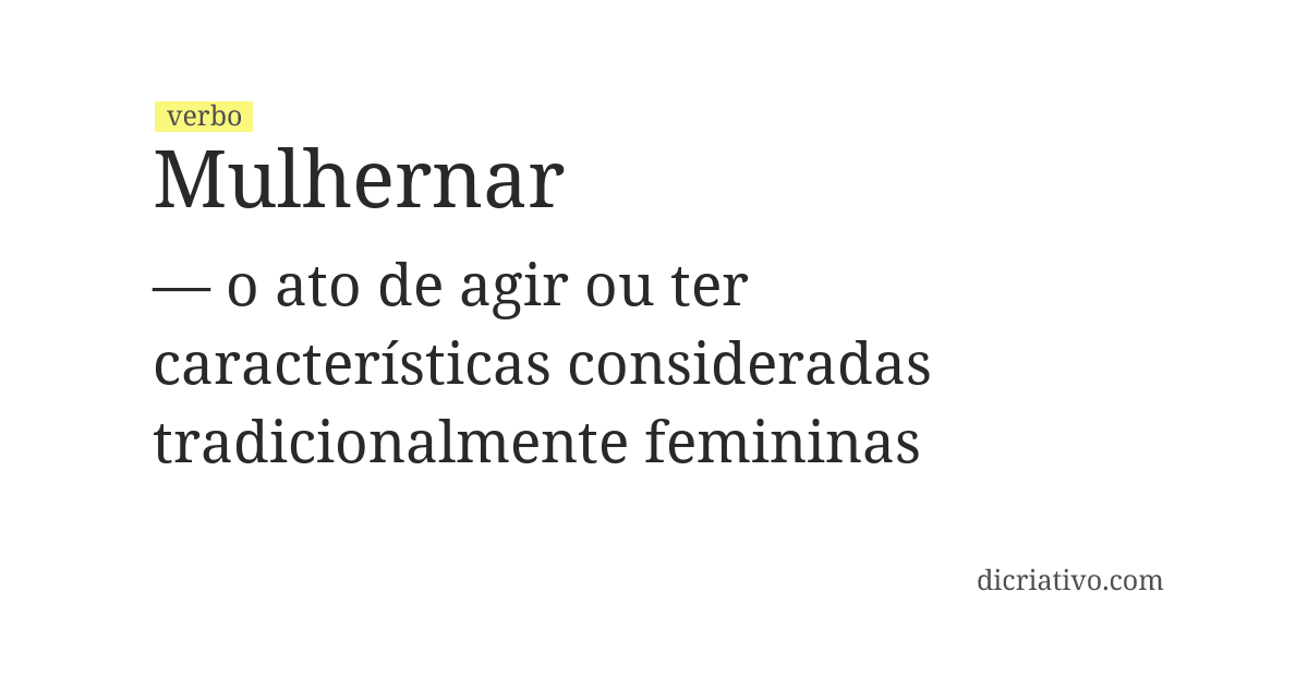 Significado de mulhernar